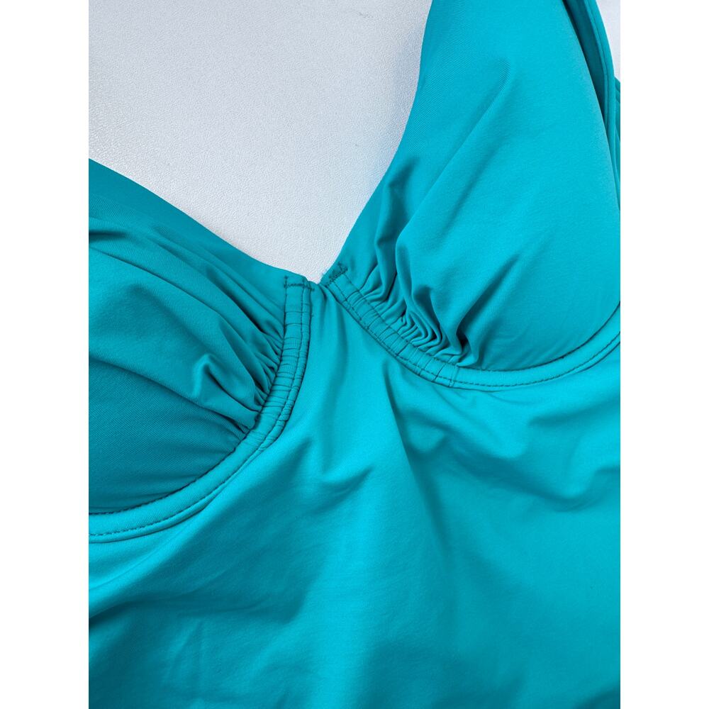Tommy Bahama Pearl Underwire Full Coverage Tankini Top Ming Jade Womens XS C NWT - Picture 3 of 10